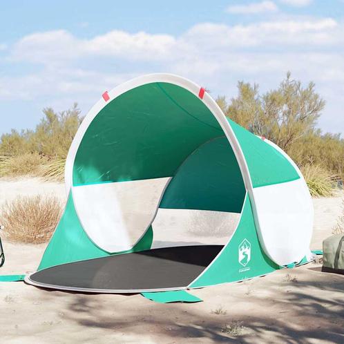 vidaXL Strandtent pop-up waterdicht zeegroen, Caravans en Kamperen, Tenten, Nieuw, tot en met 2, Verzenden