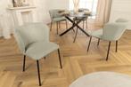Design Stoel LYON mint corduroy zwarte metalen poten - 44963, Huis en Inrichting, Stoelen, Ophalen of Verzenden, Nieuw