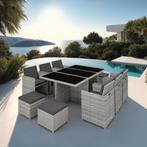 Wicker zitgroep New York 6+4+1 met aluminium frame en besche, Tuin en Terras, Tuinsets en Loungesets, Verzenden, Nieuw