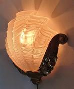 Wandlamp - Glas, Messing - Schelp