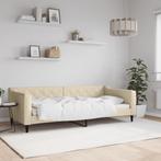 vidaXL Slaapbank 90x200 cm stof crèmekleurig, 90 cm, Eenpersoons, Verzenden, Nieuw