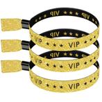 Vip polsbandje goud glitter met zwart, Hobby en Vrije tijd, Feestartikelen, Verzenden, Nieuw, Feestartikel, Geboorte of Huwelijk