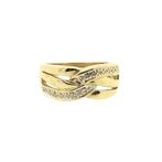 Gouden ring met diamant | 0,08 ct. (luxe ring, geelgoud), Gebruikt, Overige kleuren, Ophalen of Verzenden, 17 tot 18
