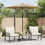vidaXL Parasol met stalen paal 223x223x213 cm bruin, Verzenden, Nieuw, 2 tot 3 meter