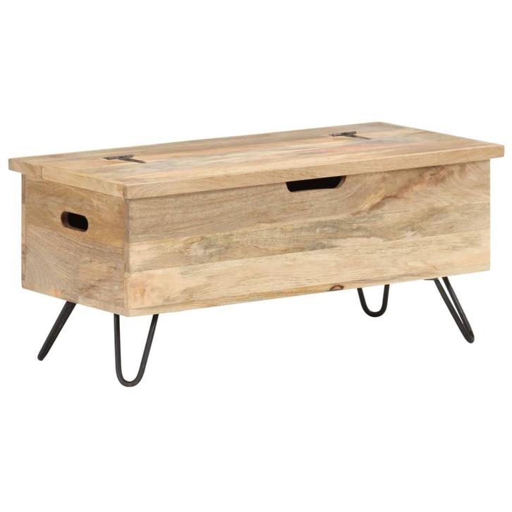 vidaXL Opbergkist 90x40x45 cm massief mangohout, Huis en Inrichting, Woonaccessoires | Kisten, Nieuw, Verzenden