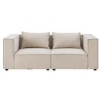 Modulaire Bank / Zitbank Domas S - Beige - Stoffen bekleding, Huis en Inrichting, Banken | Bankstellen, Verzenden, Nieuw