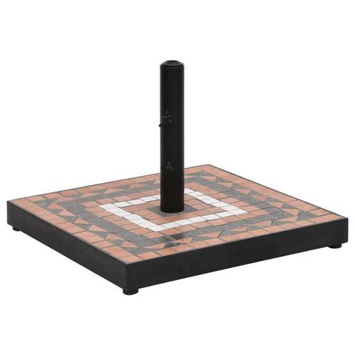vidaXL Parasolvoet vierkant 12 kg terracottakleurig wit, Tuin en Terras, Parasols, Parasolvoet, Nieuw, Verzenden