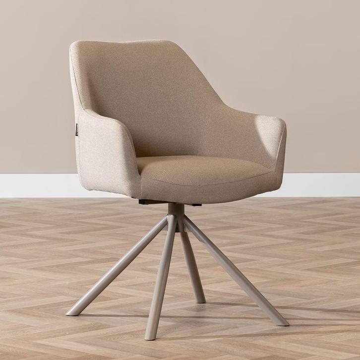 40% Korting: Scandinavische eetkamerstoel Ida draaibaar, Huis en Inrichting, Stoelen, Grijs, Zo goed als nieuw, Stof, Ophalen