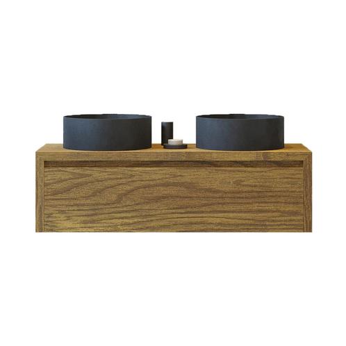 Gliss Design Onderkast Ares 120 cm Castle Brown Met 1 Lade, Doe-het-zelf en Verbouw, Sanitair, Bad, Nieuw, Ophalen of Verzenden