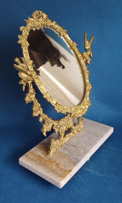 Tafelspiegel- Ouder Jugendstil Make-upspiegel - Brons,, Antiek en Kunst, Antiek | Overige Antiek