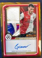 2023/24 Topps Merlin Santiago Giménez 37/50 Gesigneerde, Verzamelen, Stickers, Nieuw