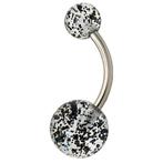 Fako Bijoux® - Navelpiercing - Acryl & RVS - Glitter - Zwart, Verzenden, Nieuw