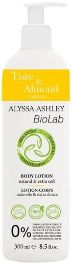 ALYSSA ASHLEY BIOLAB TIARE & ALMOND BODY LOTION POMP 300 ML, Verzenden, Nieuw