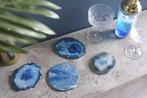 Set van 4 onderzetters voor glazen COASTER 10cm blauwe, Huis en Inrichting, Ophalen of Verzenden, Nieuw