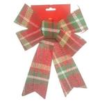 TARTAN RED/GREEN Kerststrik Christmas bow 30*9cm Strik kerst, Nieuw, Ophalen of Verzenden