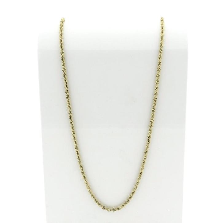 Gouden gedraaide schakelketting., Sieraden, Tassen en Uiterlijk, Kettingen, Overige kleuren, Gebruikt, Goud, Ophalen of Verzenden