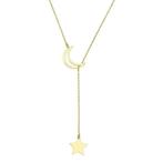 Halsketting - 14 karaat Geel goud - Maanster ketting, Nieuw