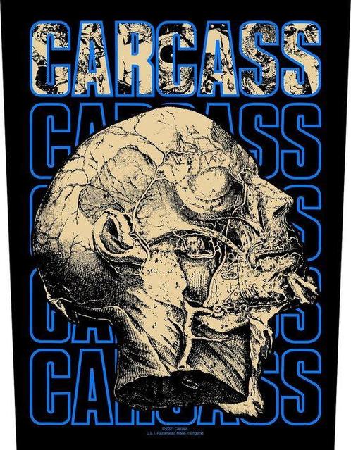 Carcass - Necro Head - Backpatch officiële merchandise, Verzamelen, Muziek, Artiesten en Beroemdheden, Kleding, Nieuw, Ophalen of Verzenden