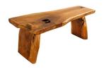 Bank ROOT 100cm teak hout naturel bruin - 44706, Huis en Inrichting, Banken | Bankstellen, Ophalen of Verzenden, Nieuw
