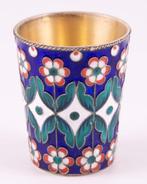 Russian enamel silver - Beker - .875 (84 Zolotniki) zilver, Antiek en Kunst, Antiek | Goud en Zilver