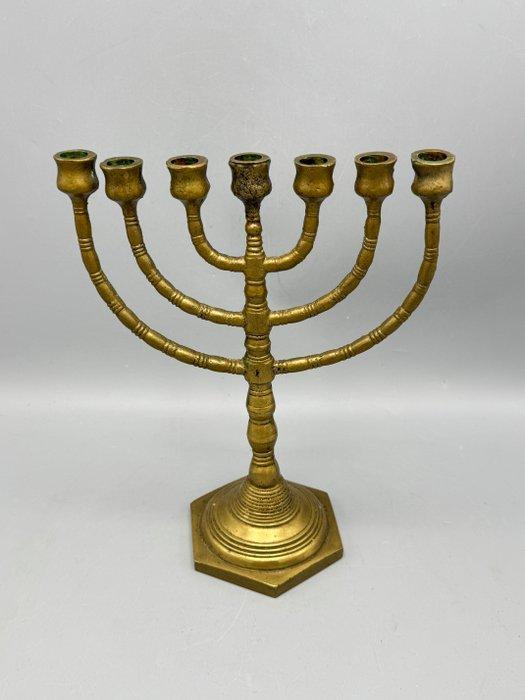 7-armige Menorah Joodse kandelaar - Kandelaar - Brons,, Antiek en Kunst, Antiek | Boeken en Bijbels