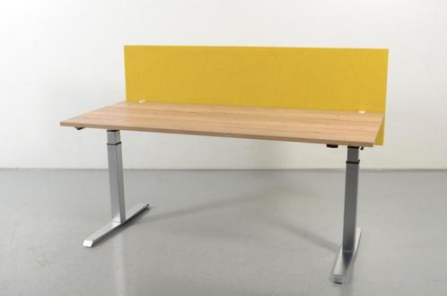 Zit-sta bureau Solidesk - Groene scheidingswand - 180 x 80, Huis en Inrichting, Bureaus, Ophalen of Verzenden
