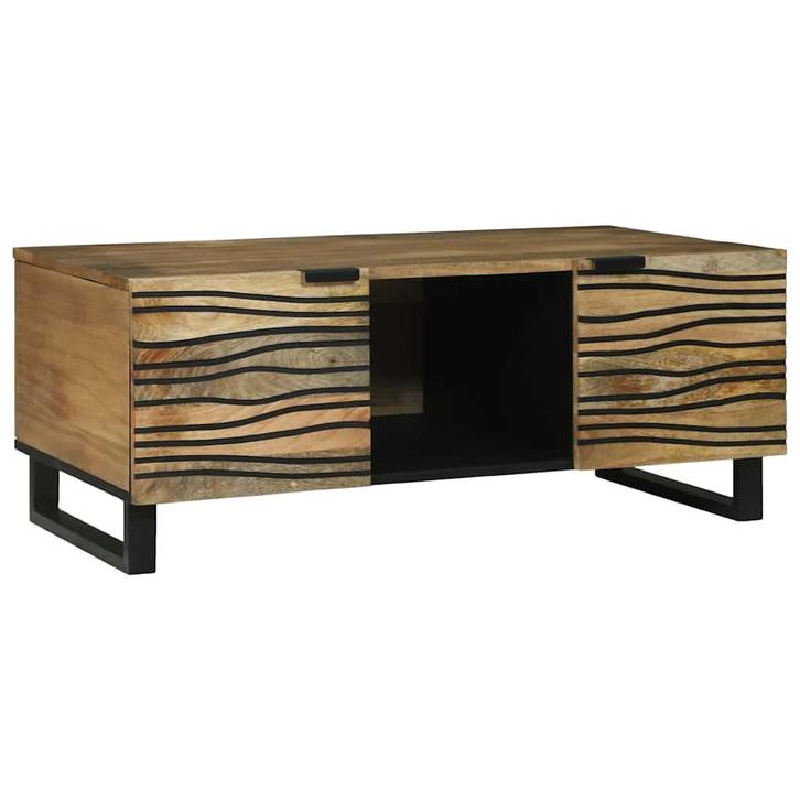 vidaXL Salontafel Bruin en zwart 100 x 54 x 40 cm, Huis en Inrichting, Tafels | Salontafels, Nieuw, 50 tot 100 cm, Overige houtsoorten