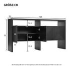 Dressoir 140×35×75 cm –4 Deuren en 2 Open Vakken, Modern Kas, Huis en Inrichting, Kasten | Overige, Verzenden, Nieuw
