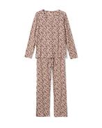 HEMA Damespyjama micro luipaard lichtbruin, Verzenden