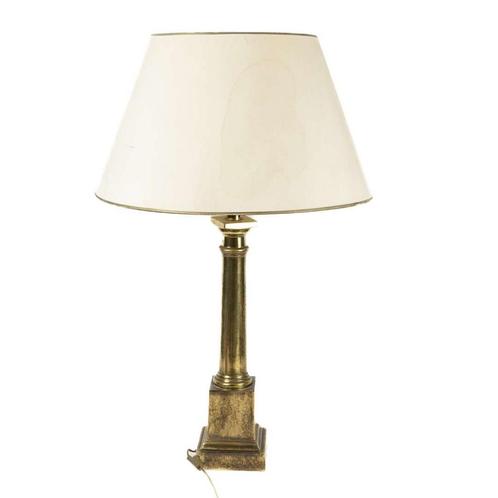 Messing Tafellamp met Kap, Huis en Inrichting, Lampen | Tafellampen, Ophalen of Verzenden