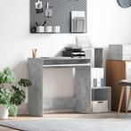 vidaXL Bureau met plank Betongrijs 106 x 40 x 88.5 cm, Huis en Inrichting, Bureaus, Verzenden, Nieuw
