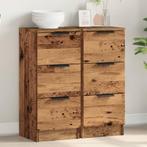 vidaXL Dressoirs 2 st 30x30x70 cm bewerkt hout oud, Huis en Inrichting, Kasten | Dressoirs, Verzenden, Nieuw, Overige houtsoorten