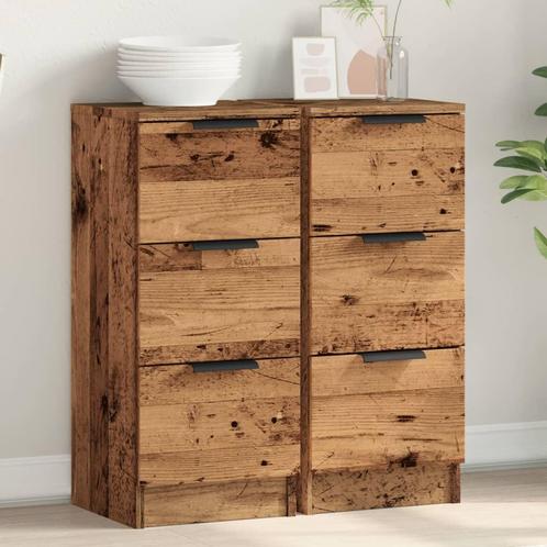 vidaXL Dressoirs 2 st 30x30x70 cm bewerkt hout oud, Huis en Inrichting, Kasten | Dressoirs, Nieuw, Overige houtsoorten, Verzenden