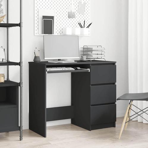 vidaXL Bureau 90x45x76 cm bewerkt hout zwart, Huis en Inrichting, Bureaus, Nieuw, Verzenden