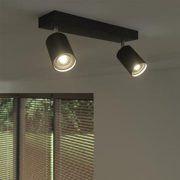 LED opbouw plafond spot | dubbel | zwart | GU10 fitting