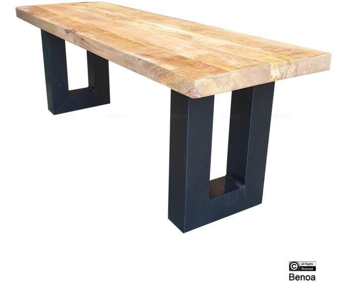 Bank Mangohout | U-poot-140x40, Huis en Inrichting, Banken | Bankstellen, Nieuw, Ophalen of Verzenden