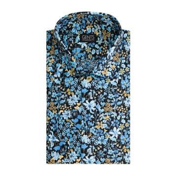 GENTS - Print bloem blauw-bruin - XXL 45/46 beschikbaar voor biedingen