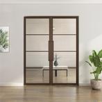 Dubbele stalen taatsdeur - 4 Vlaks - Brons - Moderne look, Doe-het-zelf en Verbouw, Deuren en Horren, Minder dan 80 cm, Overige typen