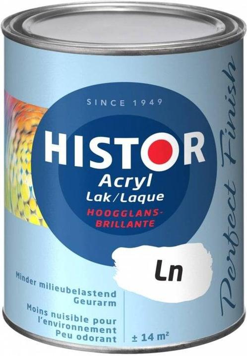 Histor Perfect Finish hoogglans acryl lak RAL 9010 - 10 Lite, Doe-het-zelf en Verbouw, Verf, Beits en Lak, Nieuw, Verzenden