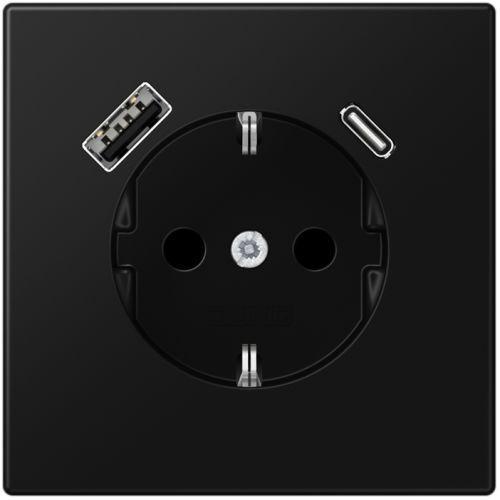 JUNG LS990 Wandcontactdoos met USB A en USB C aansluiting, Doe-het-zelf en Verbouw, Elektra en Kabels, Nieuw, Ophalen of Verzenden