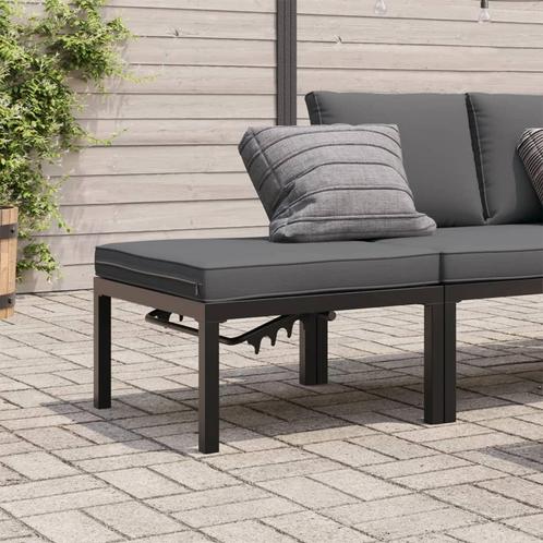 vidaXL Tuinkruk met kussen aluminium zwart, Tuin en Terras, Tuinsets en Loungesets, Nieuw, Aluminium, Verzenden
