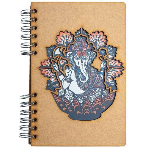 Notebook MDF 3d kaft A5 blanco - Ganesha NIEUW, Diversen, Schrijfwaren, Nieuw, Ophalen of Verzenden