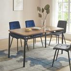 [en.casa] Eettafel Hemnes 140x80x75 cm eikenkleurig en zwart, Huis en Inrichting, Verzenden, Nieuw