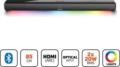 Soundbar met Bluetooth - 85cm - HDMI en LED verlichting - Zw, Audio, Tv en Foto, Home Cinema-sets, Nieuw, Verzenden