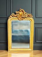 Wandspiegel - Hout - bladgoud 19e eeuw, Antiek en Kunst