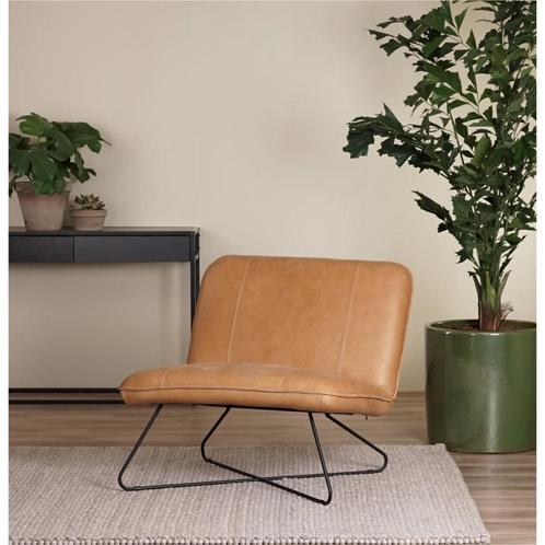 Smile - set van 2 - Vintage leer Cognac, Huis en Inrichting, Fauteuils, 75 tot 100 cm, 75 tot 100 cm, Nieuw, Leer, Ophalen of Verzenden