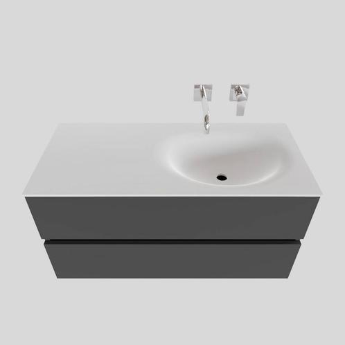 Badkamermeubel Solid Surface BWS Stockholm 100x46 cm Rechts, Doe-het-zelf en Verbouw, Sanitair, Bad, Nieuw, Ophalen of Verzenden