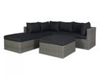 Hoek Loungeset Amalia - Antraciet & Grijs - Wicker - Baratti, Verzenden, Nieuw