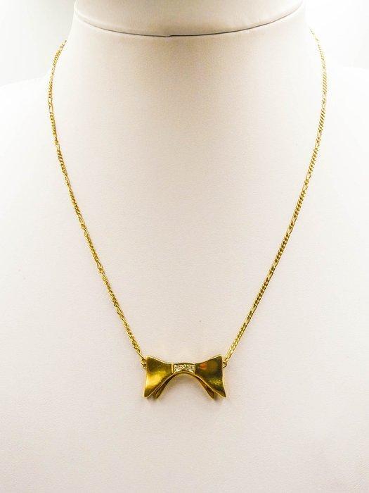 Choker halsketting - 18 karaat Geel goud Diamant, Sieraden, Tassen en Uiterlijk, Antieke sieraden