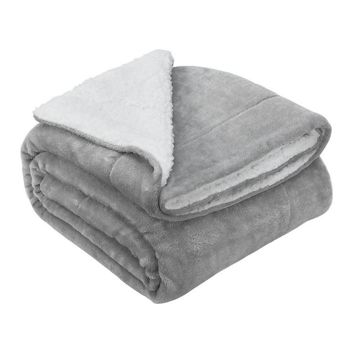 Fleecedeken 2 kanten - 150 x 200 cm - Lichtgrijs, Huis en Inrichting, Woonaccessoires | Plaids en Woondekens, Nieuw, Verzenden